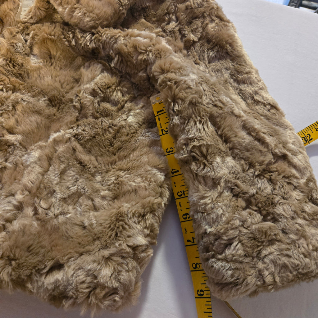 Kenzie Faux Fur Jacket Size 8 Taupe Brown Plush Coat