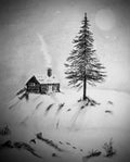 Winter Light — Original Charcoal & Pencil Drawing (11" × 8")