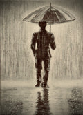 Passing Rain — Original Charcoal & Pencil Drawing (6" × 9")