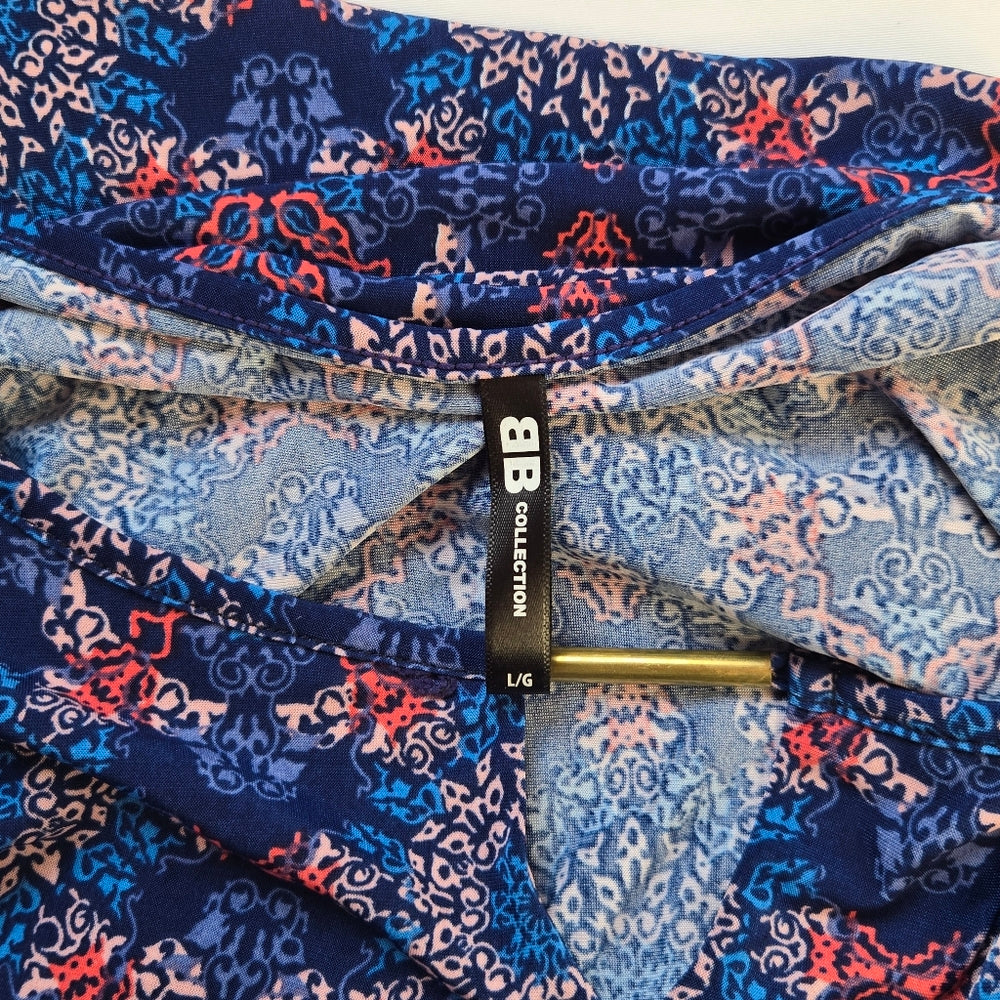 BB Collection Boho Blue and‎ Red Patterned Dress - Size Large