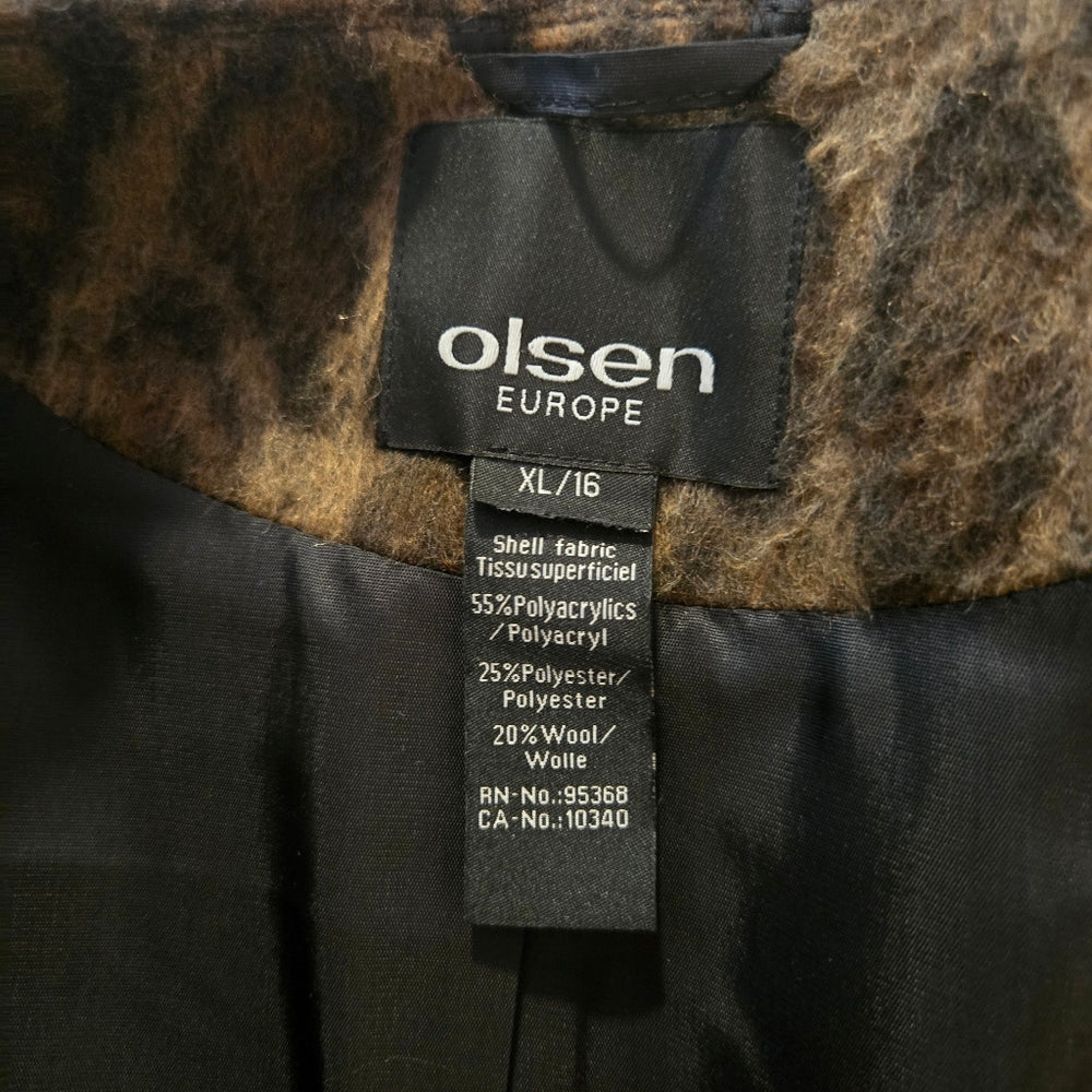 Olsen Europe Animal Print Jacket - Size XL‎