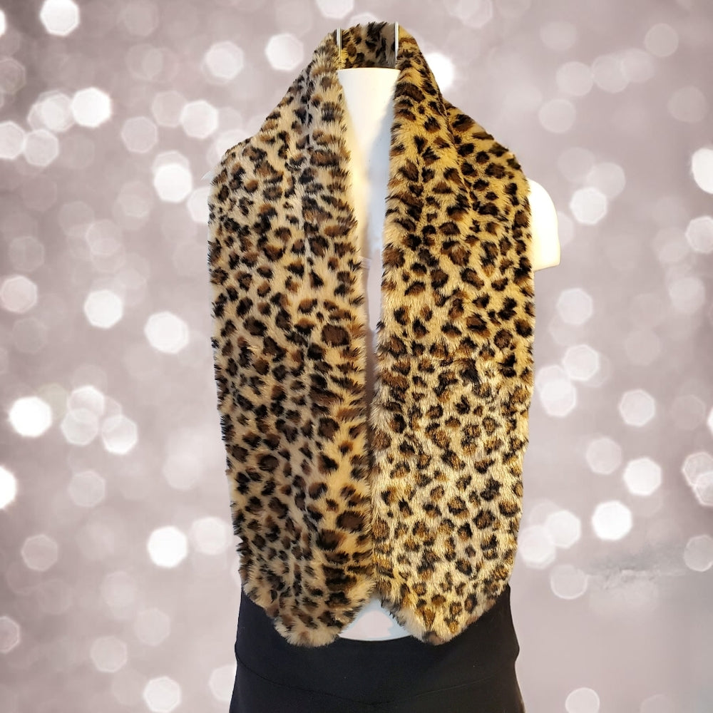 Leopard Print Faux‎ Fur Scarf