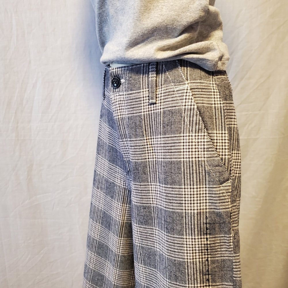 American‎ Eagle Gray Plaid Wide-Leg Pants - Size 6