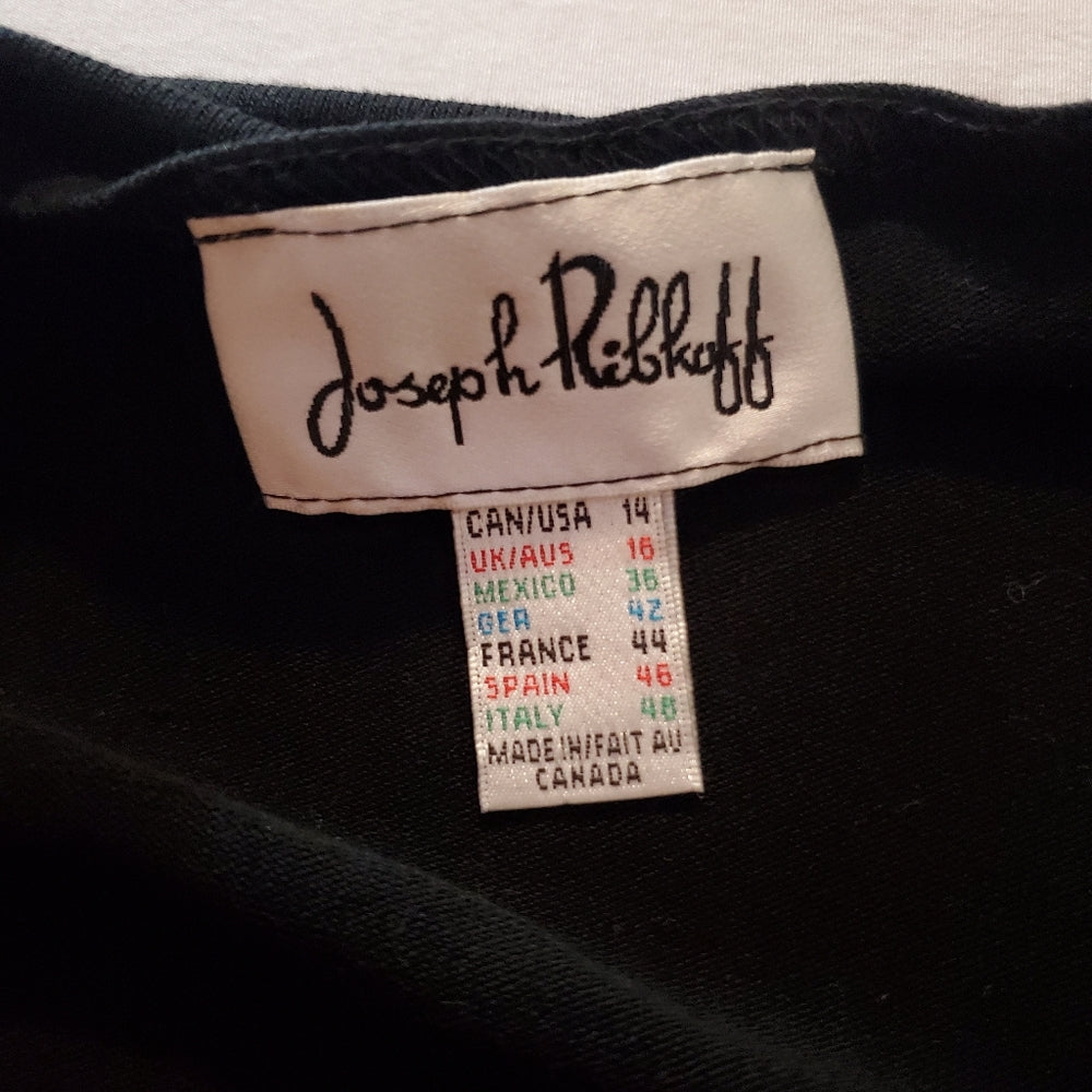 Joseph‎ Ribkoff Black Zippered Dress with Gold Accents - Size 14