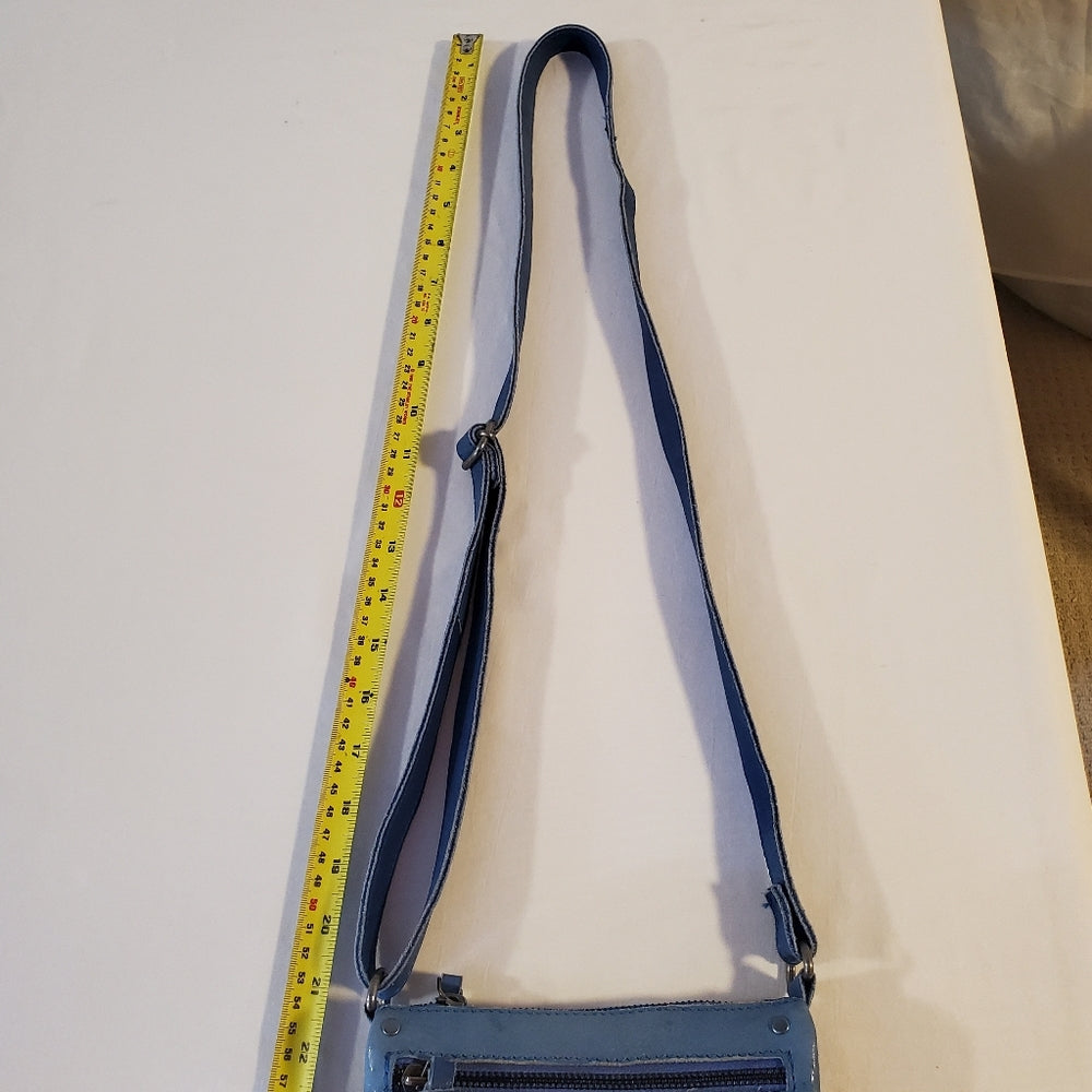 Blue Leather Crossbody‎ Bag