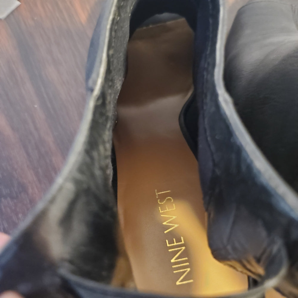 Nine West‎ Black Peep-Toe Ankle Boots - Size 7.5