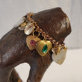 Vintage Gold-tone Heart Charm Bracelet