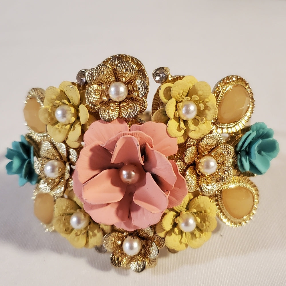 Floral Cuff Costume Bracelet