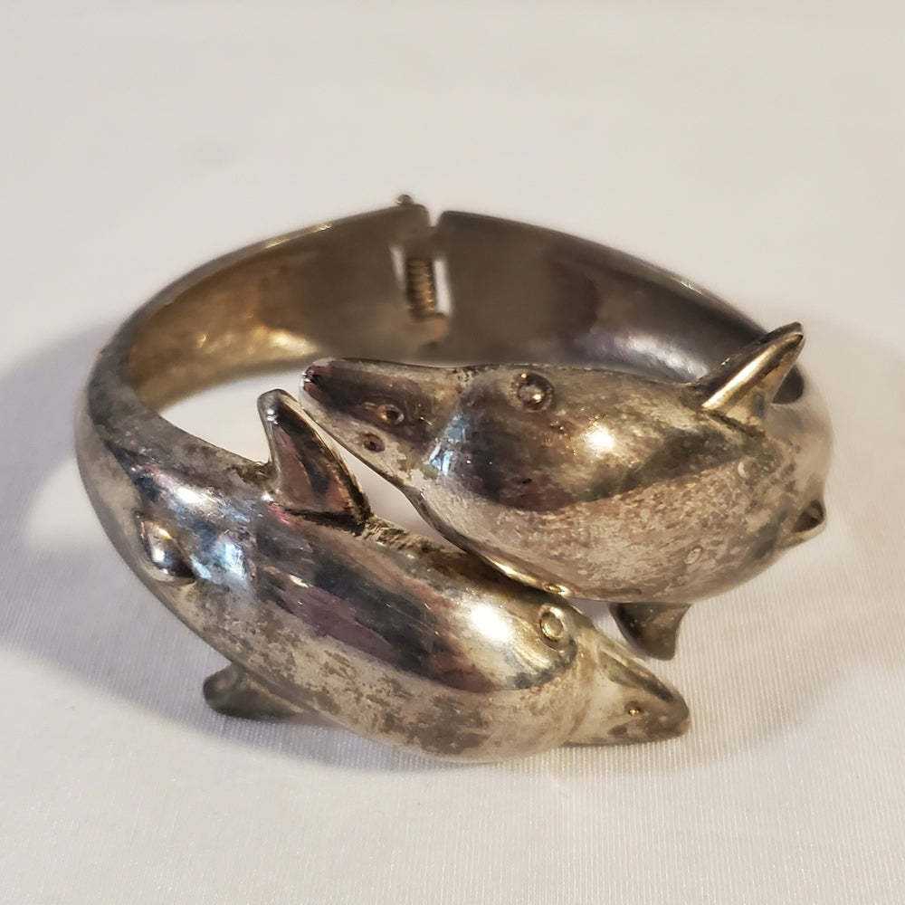 Vintage Dolphin Cuff Bracelet