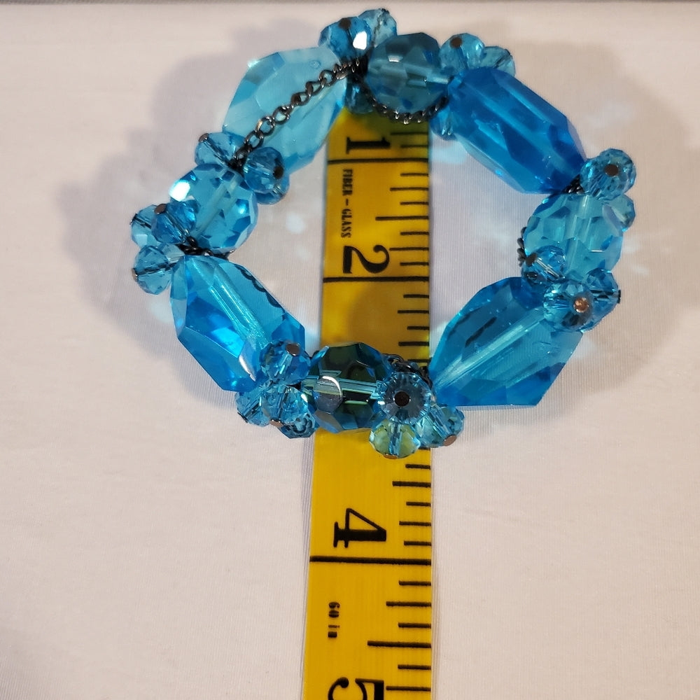 Bold Glass Bead Bracelet And Earings Set