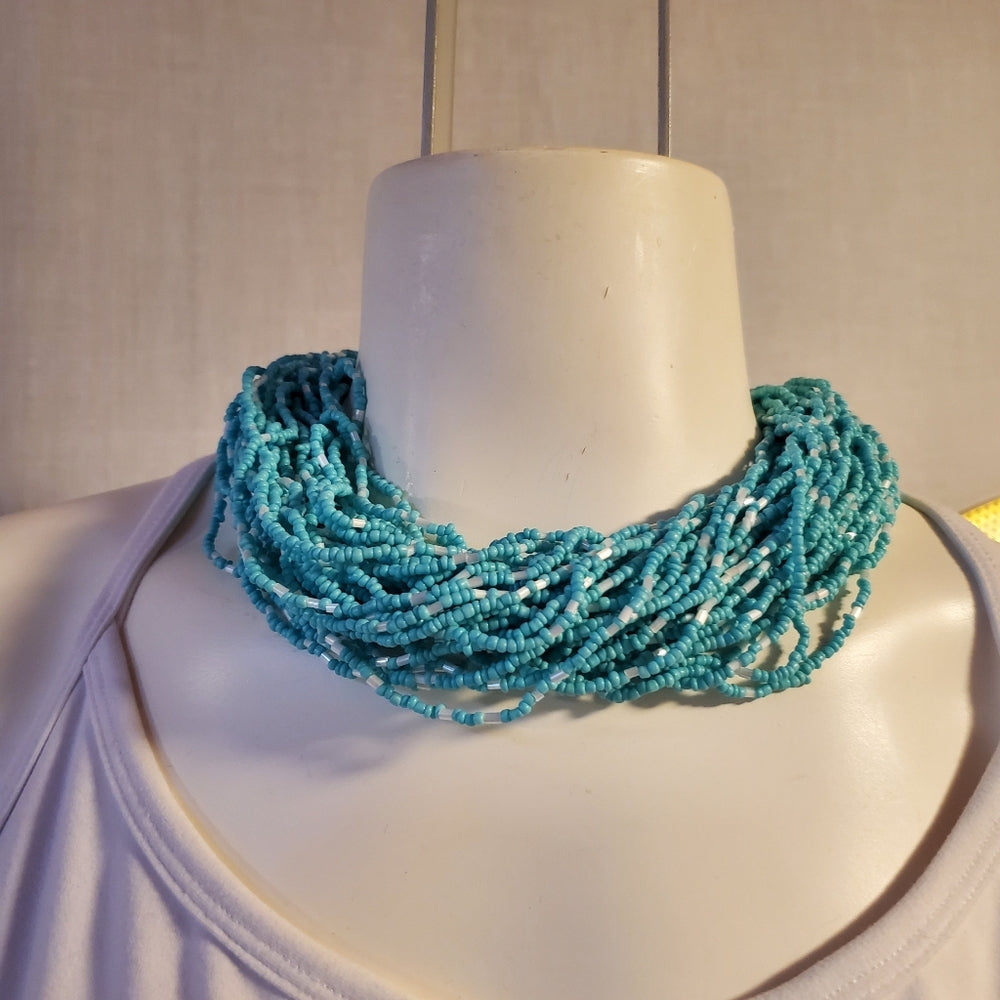 VintageTurquoise Beaded Multi-Strand Necklace