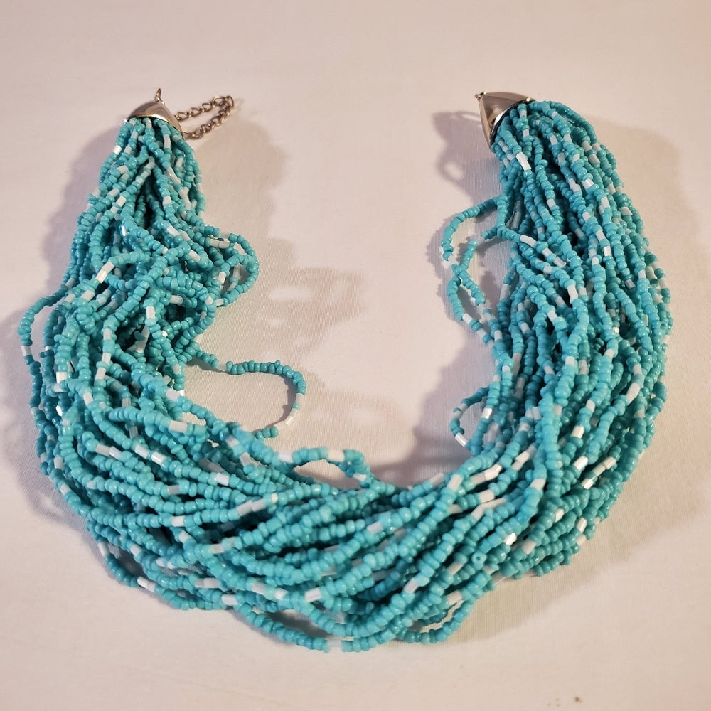 VintageTurquoise Beaded Multi-Strand Necklace