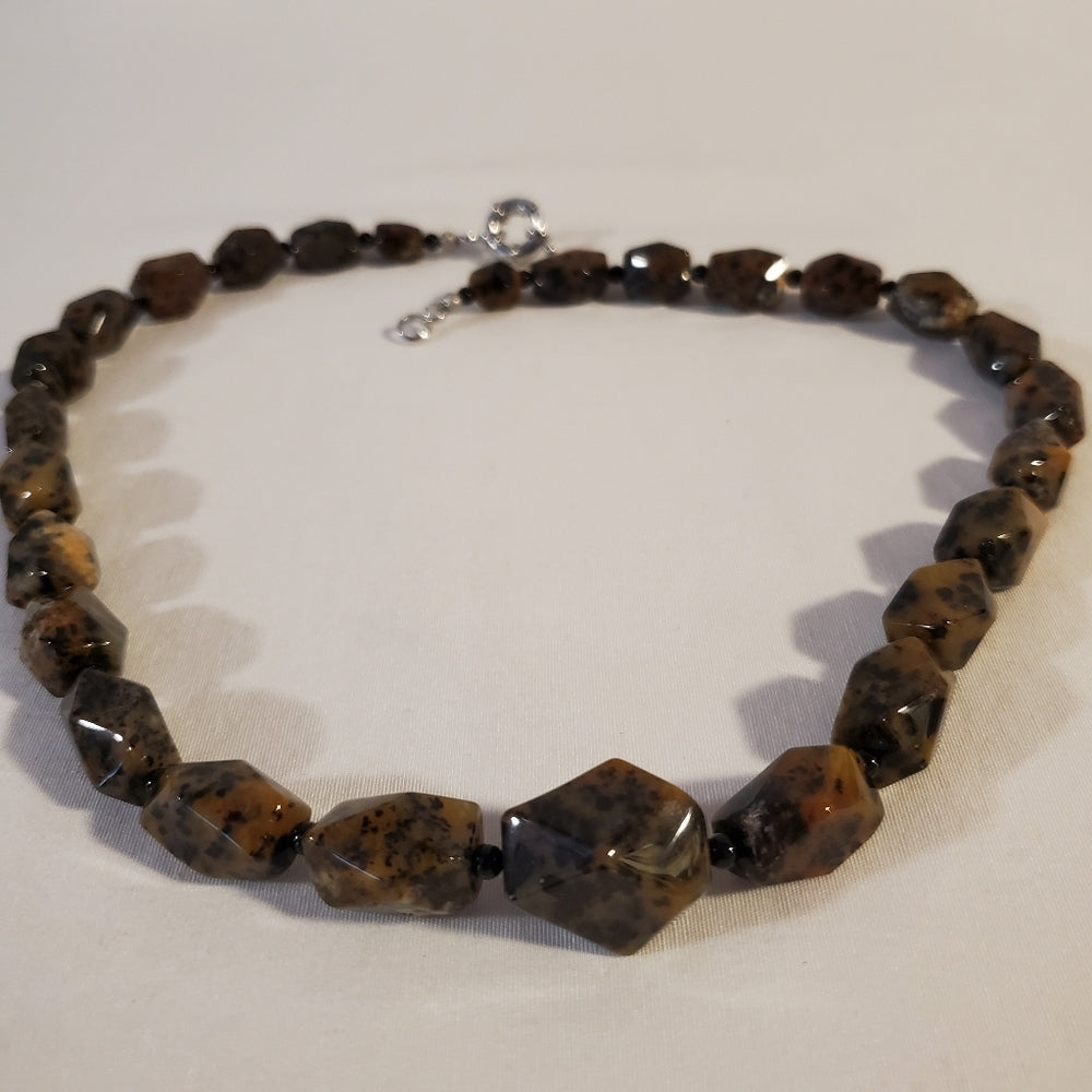 Leopard Jasper Style Beaded Necklace