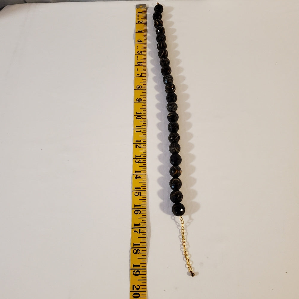 Faceted brown glass bead necklace