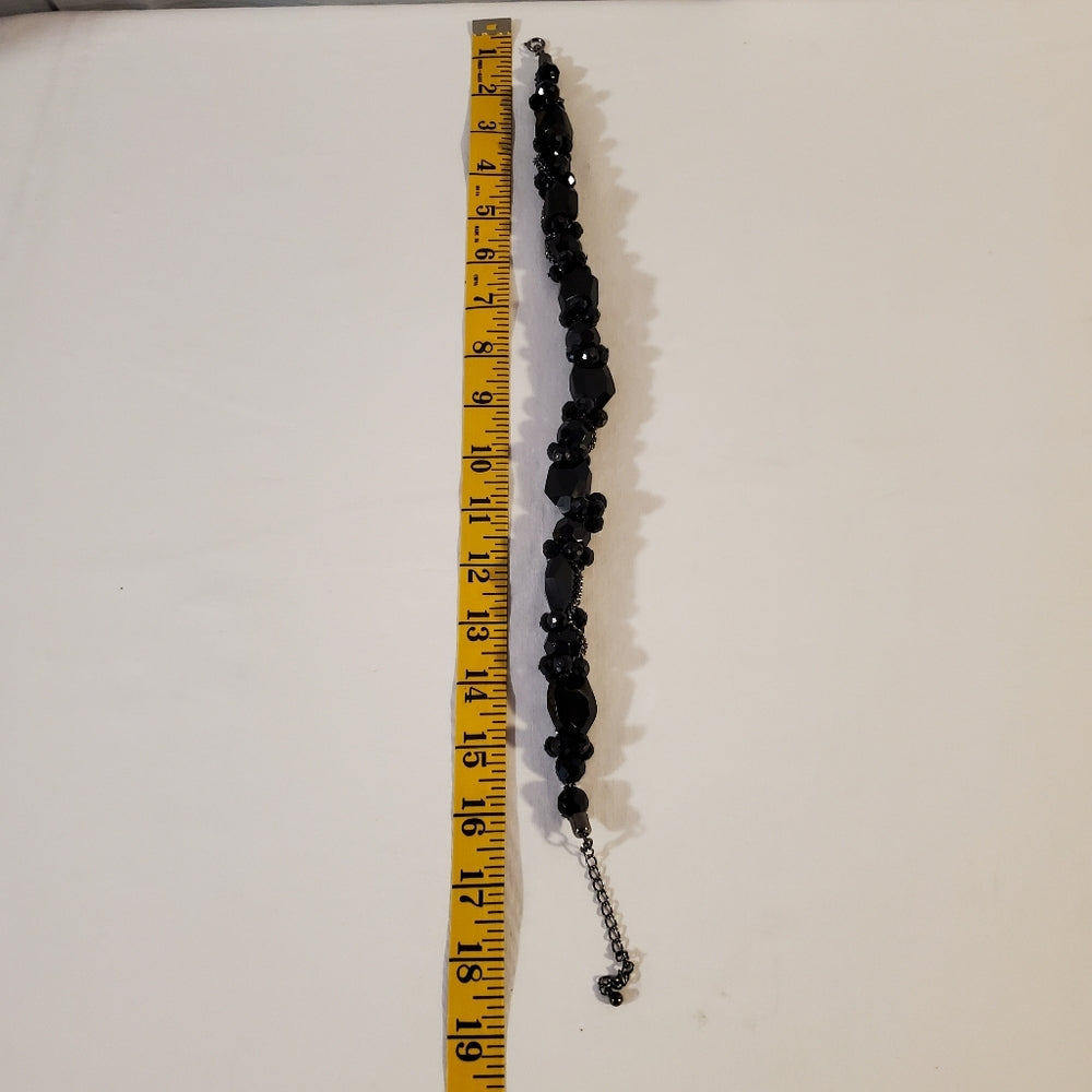 Black Faceted Bead Necklace