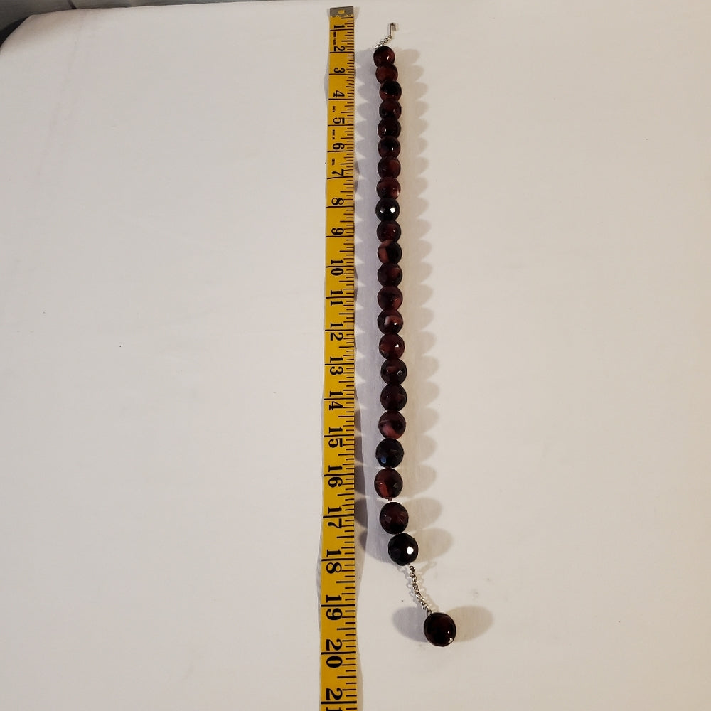 Faceted Red Stone Bead Necklace | Garnet Style