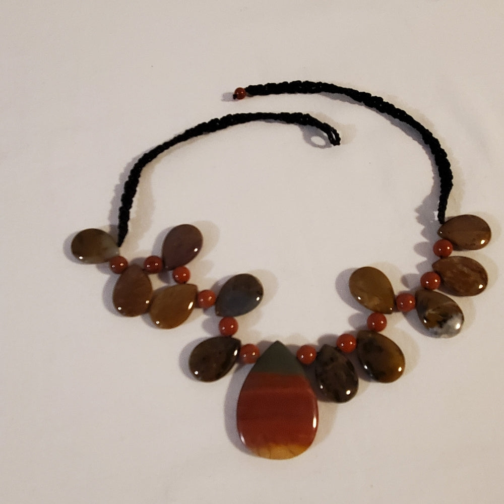 Jasper & Agate Style Pendant Necklace