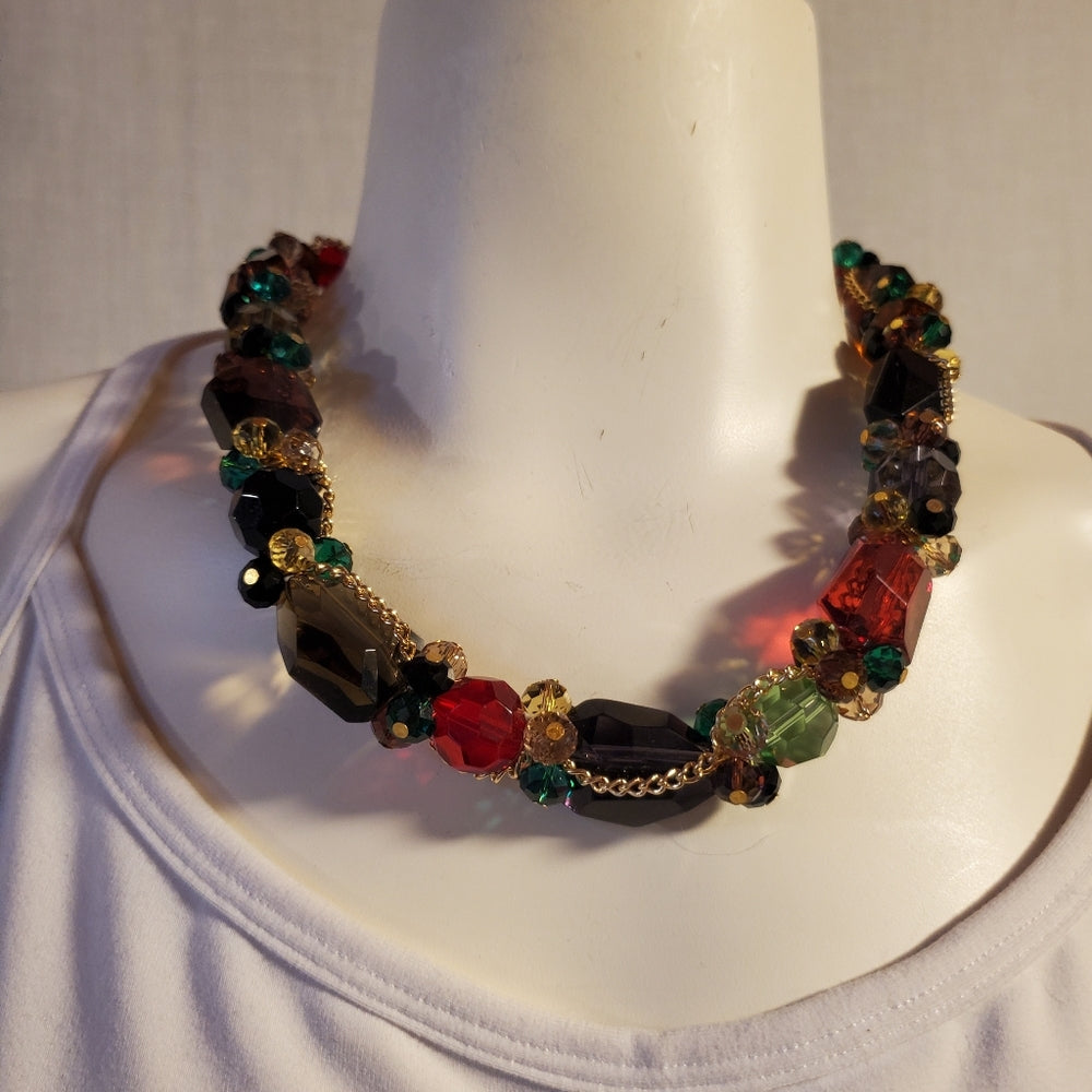 Glass Bead Necklace and Earings