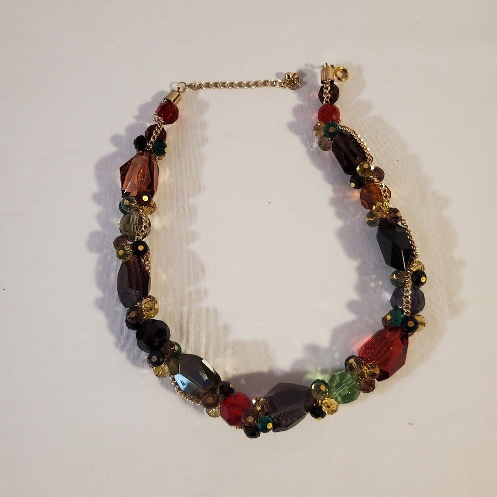 Glass Bead Necklace and Earings