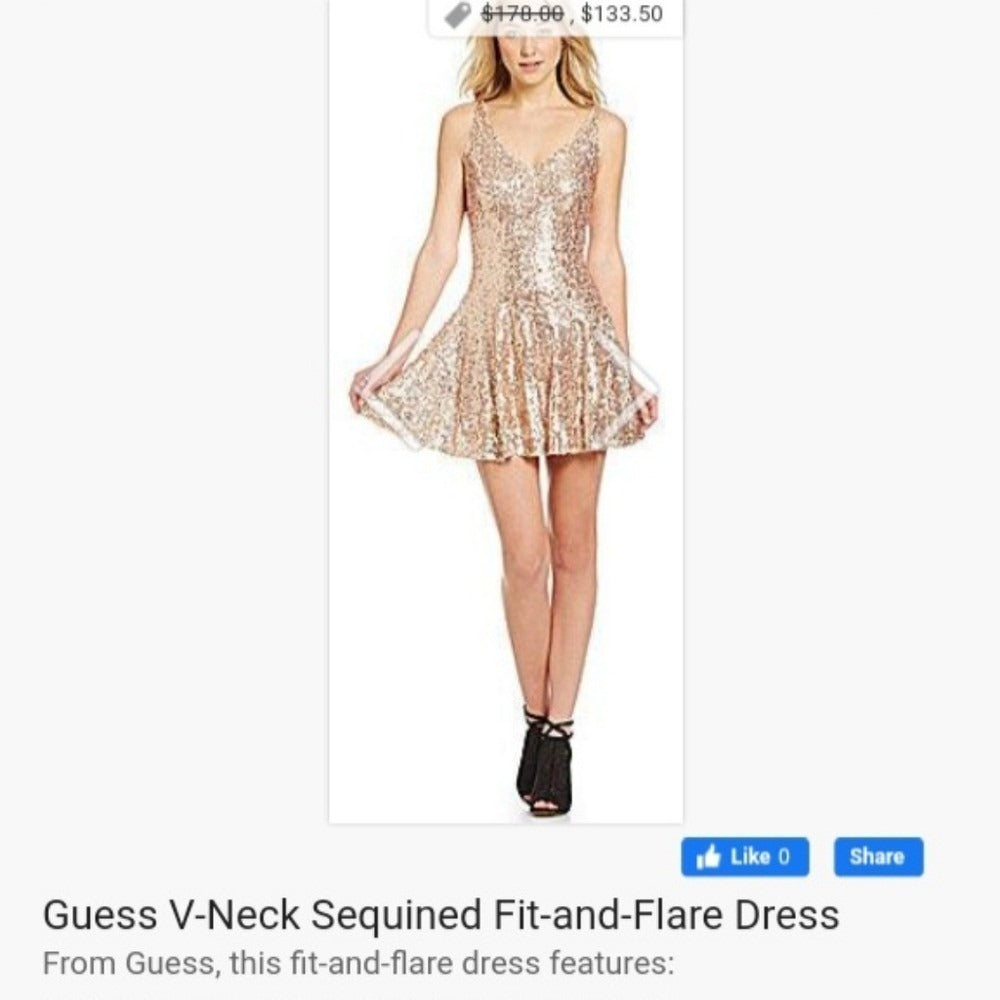 Guess V neck Sequin dress, cocktail ‎  - Size Small