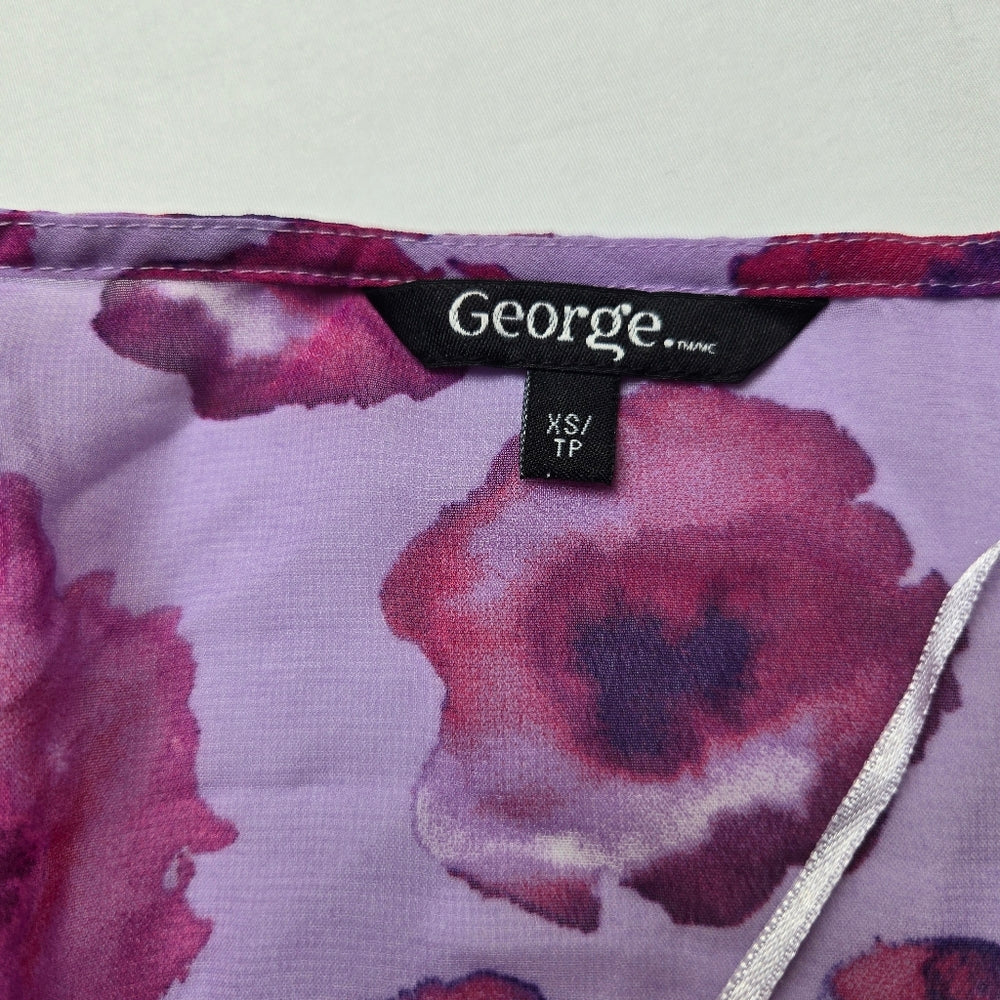 Flowery front Tie shirt‎ - Size XS