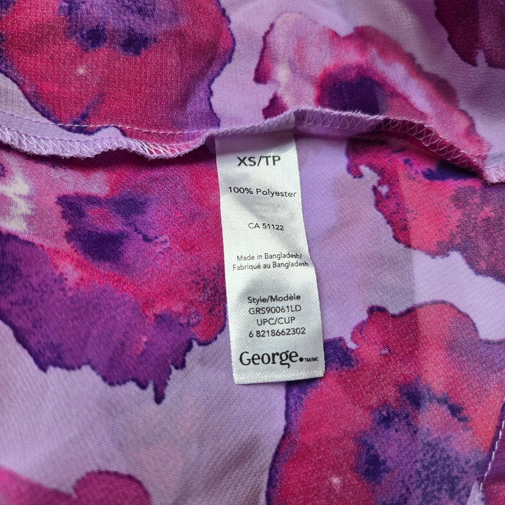 Flowery front Tie shirt‎ - Size XS