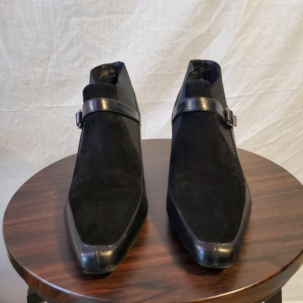 🖤 Vaneli Leather Heels - Size 9 Vintage Black Booties