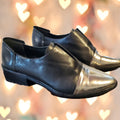 Rachel Zoe Leather Shoes with Metallic Toe Cap - Size 9