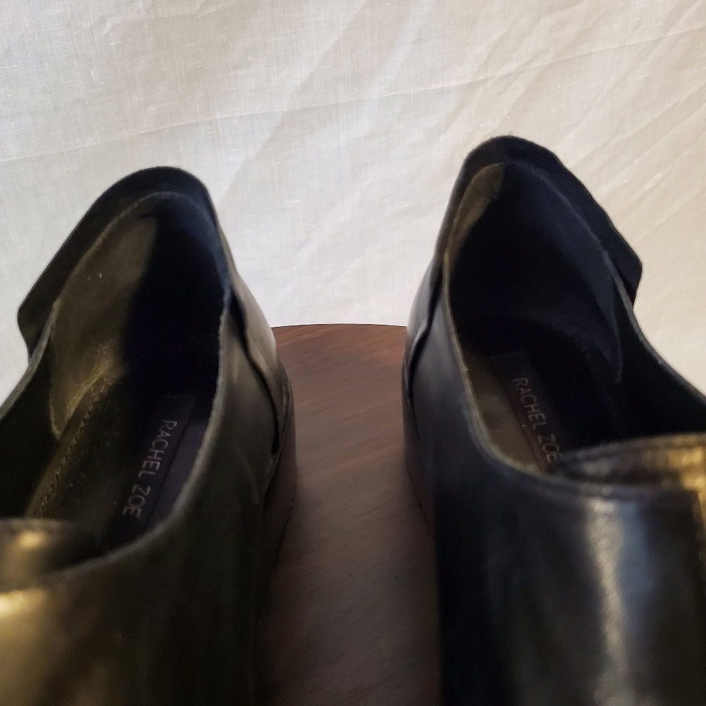 Rachel Zoe Leather Shoes with Metallic Toe Cap - Size 9