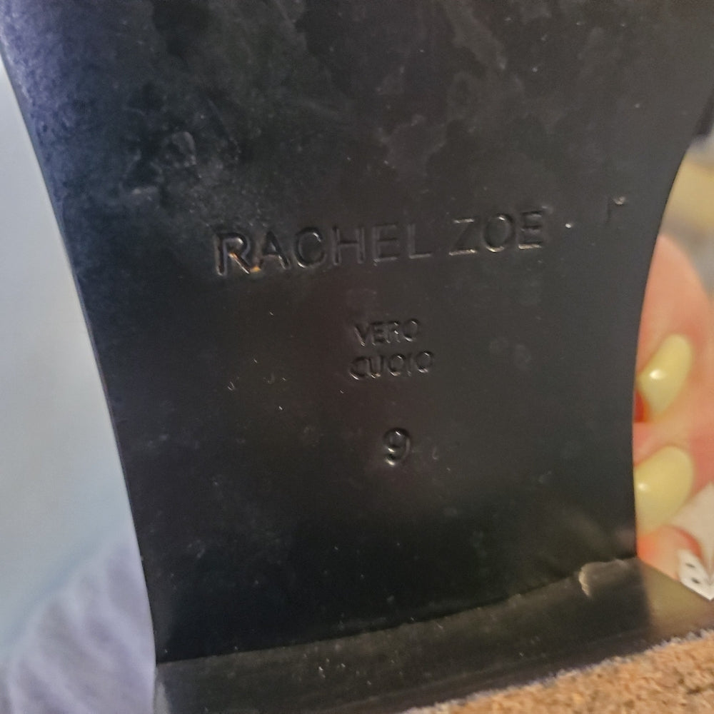 Rachel Zoe Leather Shoes with Metallic Toe Cap - Size 9