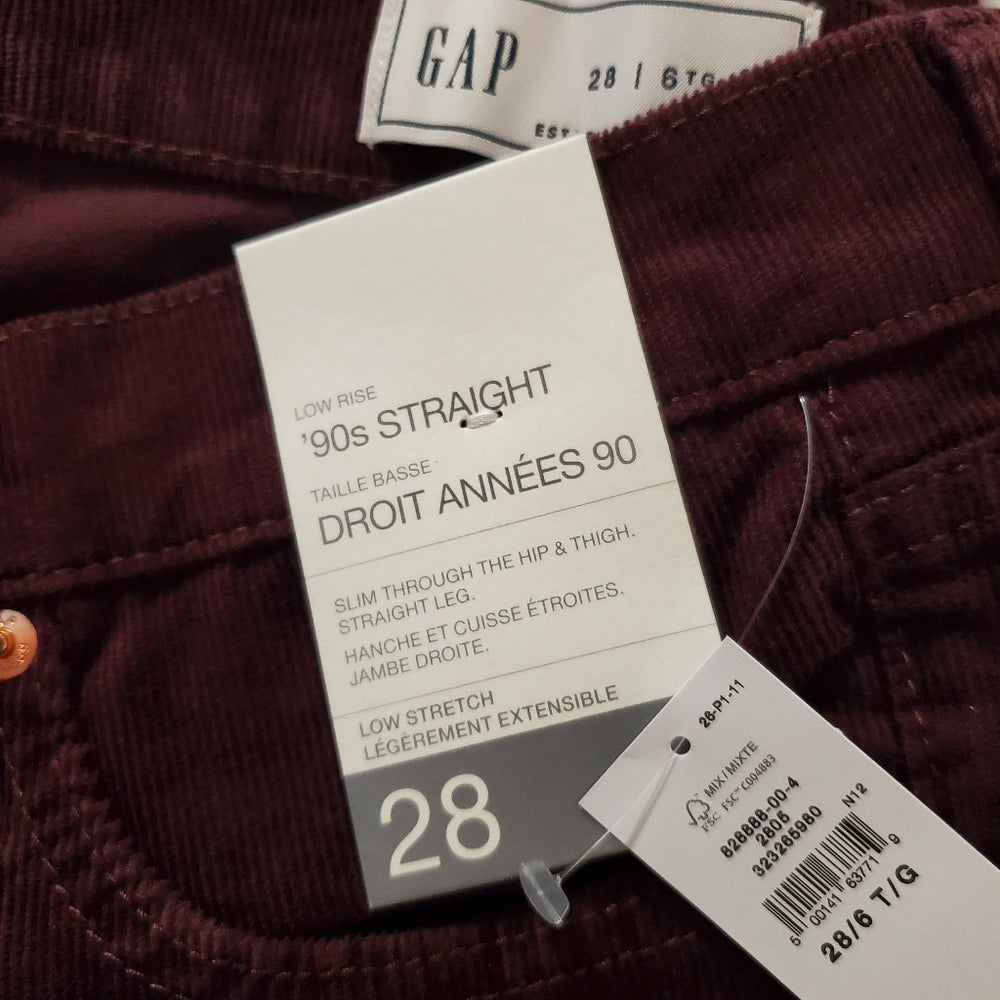 Low Rise Corduroy '90s Slim Straight Pants