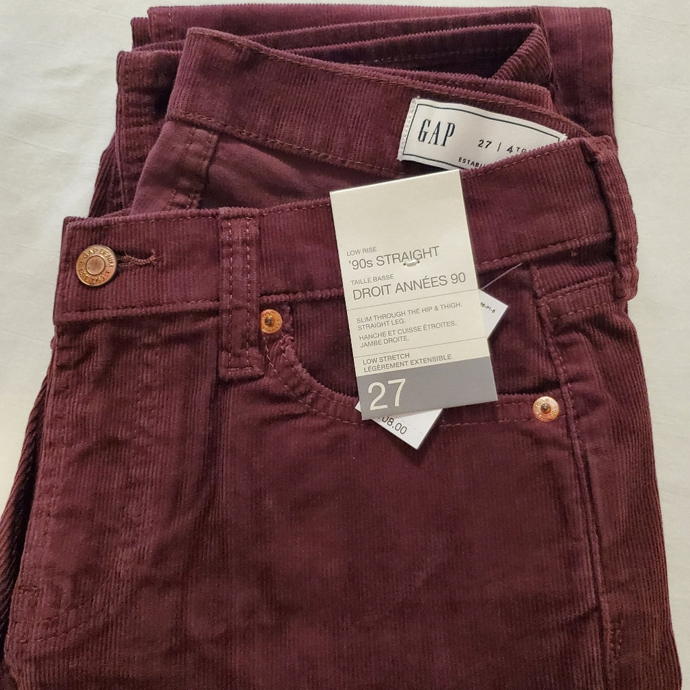 Low Rise Corduroy '90s Slim Straight Pants