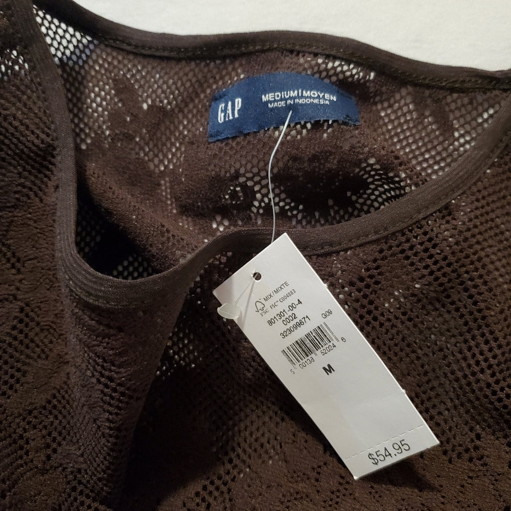 Floral Lace Mesh Top - Size Medium