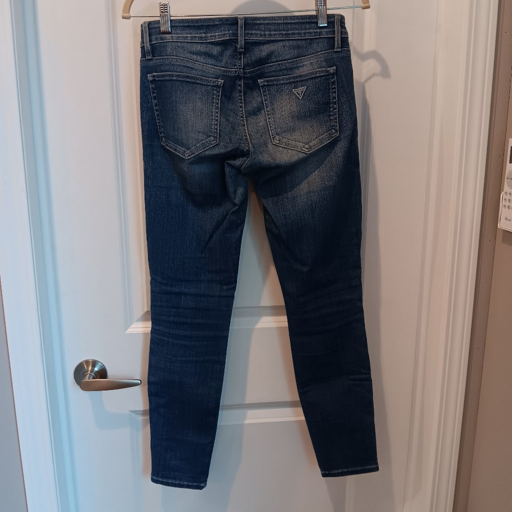 Guess Skinny Jeans - Women's Size 26 with Lace Inserts - Comfortable Ankle Fit
