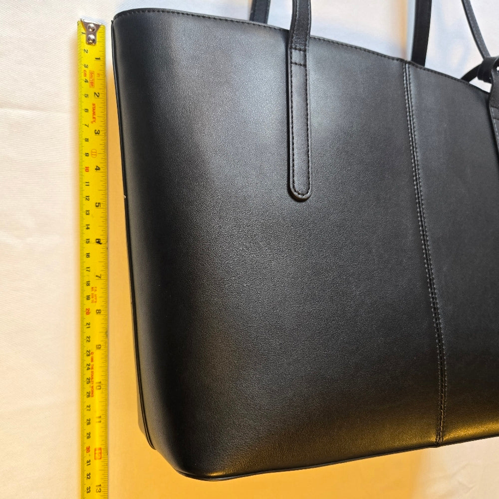 Black Vegan Leather Tote Bag -‎ NWOT