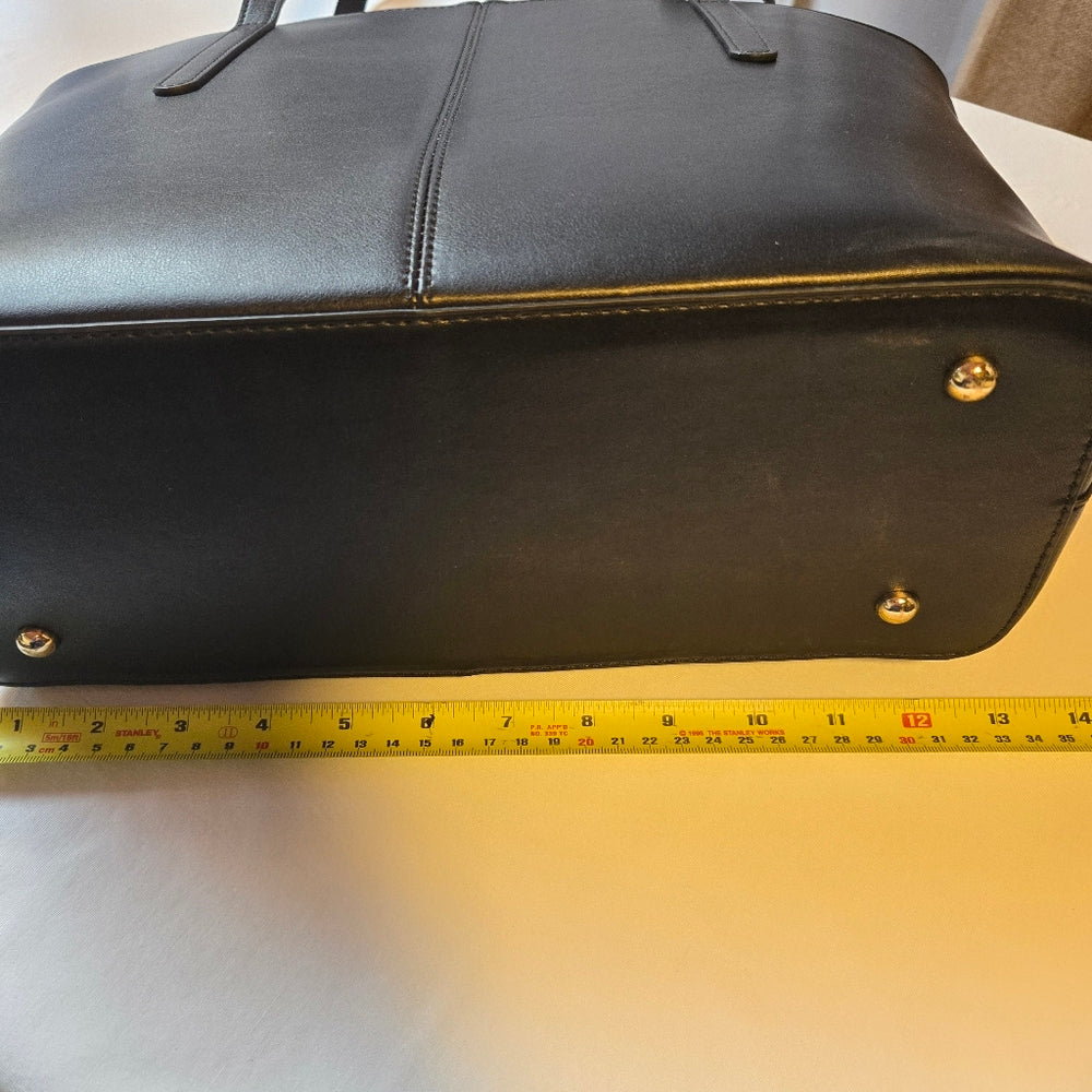 Black Vegan Leather Tote Bag -‎ NWOT