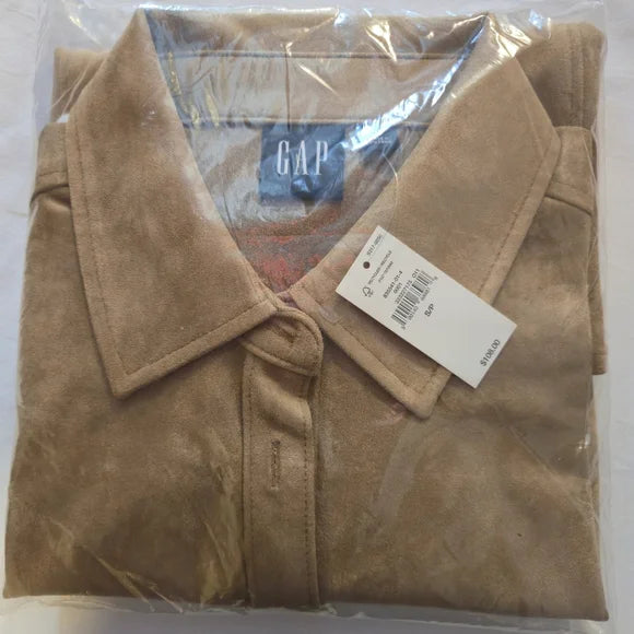Vegan Suede Button Down - Size Small
