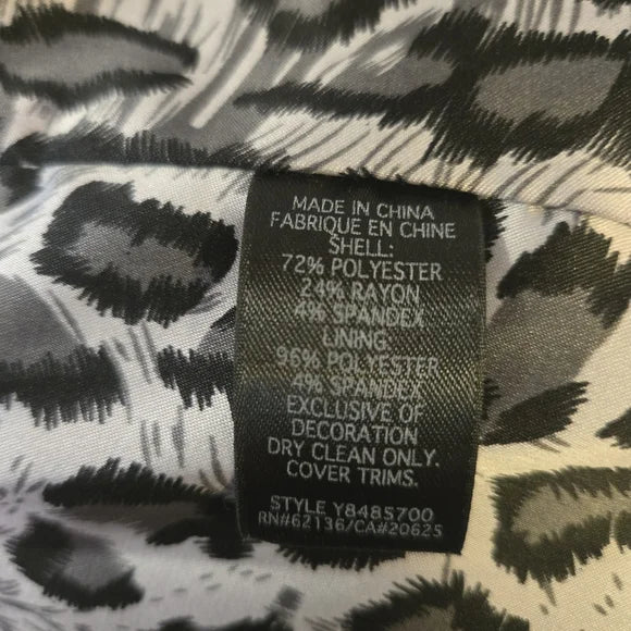 GUESS Jeans Black Tuxedo Blazer Satin Trim Leopard Lined - Size Small