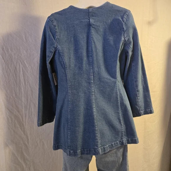 Old Navy Denim Longline Button Front Jacket - Size Small
