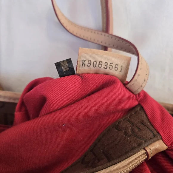 Dooney & Bourke Brown DB Monogram Satchel — Leather Trim Crossbody