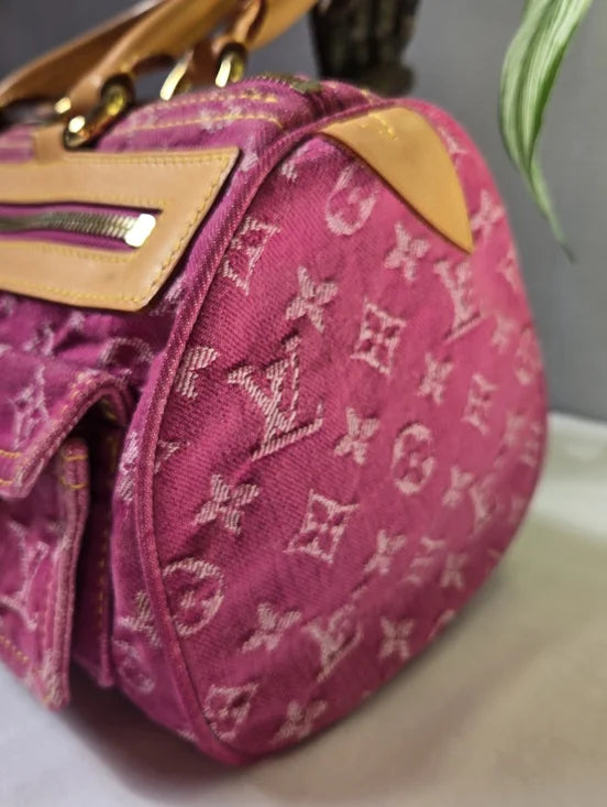 Extremely Rare** Louis Vuitton Pink Monogram Denim Neo Speedy