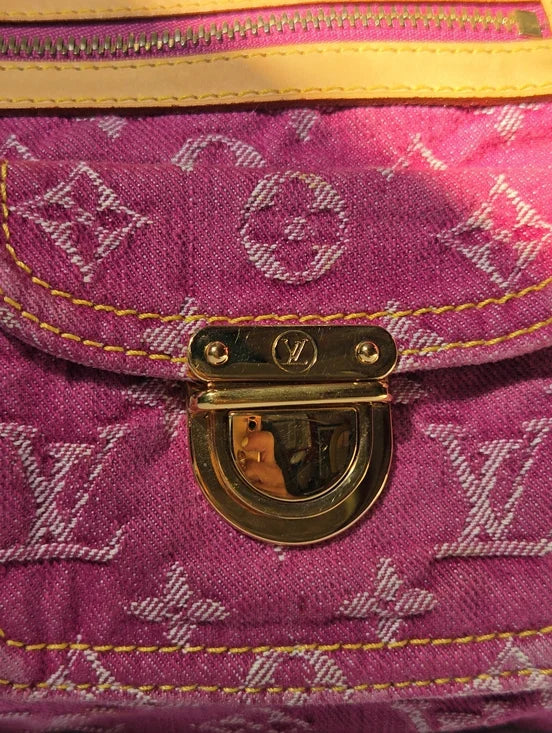 Extremely Rare** Louis Vuitton Pink Monogram Denim Neo Speedy