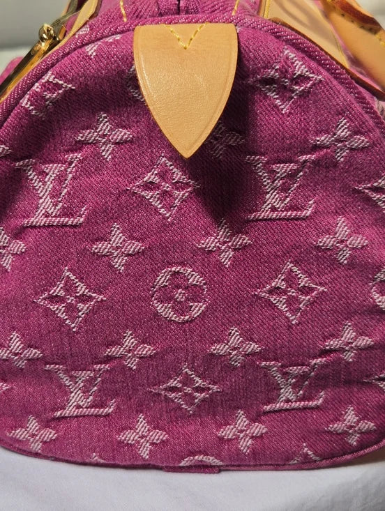 Extremely Rare** Louis Vuitton Pink Monogram Denim Neo Speedy