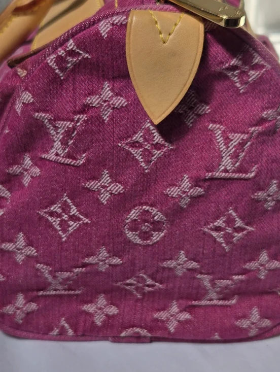 Extremely Rare** Louis Vuitton Pink Monogram Denim Neo Speedy