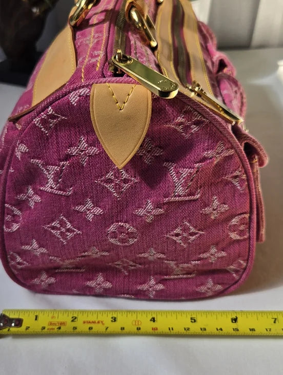 Extremely Rare** Louis Vuitton Pink Monogram Denim Neo Speedy