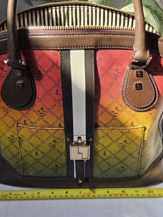L.A.M.B. by Gwen Stefani Rasta Gradient Monogram Speedy-Style Satchel