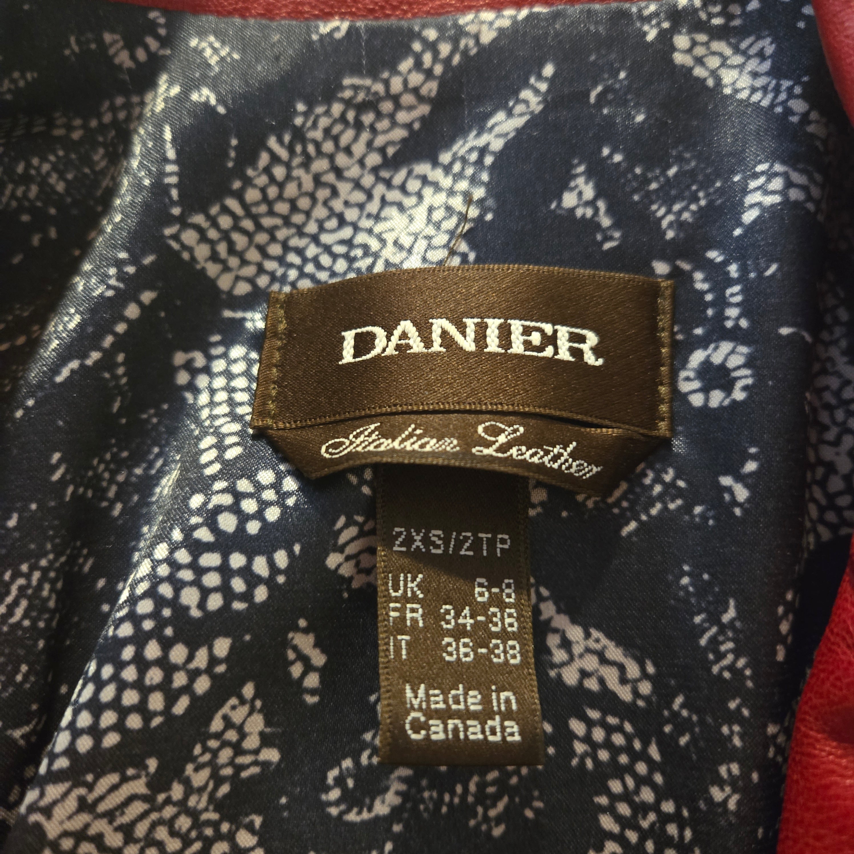 Danier Italian Leather Red Blazer Jacket | 2XS | Made in Canada