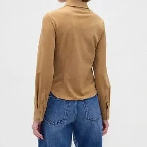 Vegan Suede Button Down - Size Small