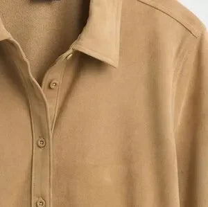 Vegan Suede Button Down - Size Small