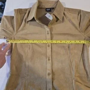 Vegan Suede Button Down - Size Small
